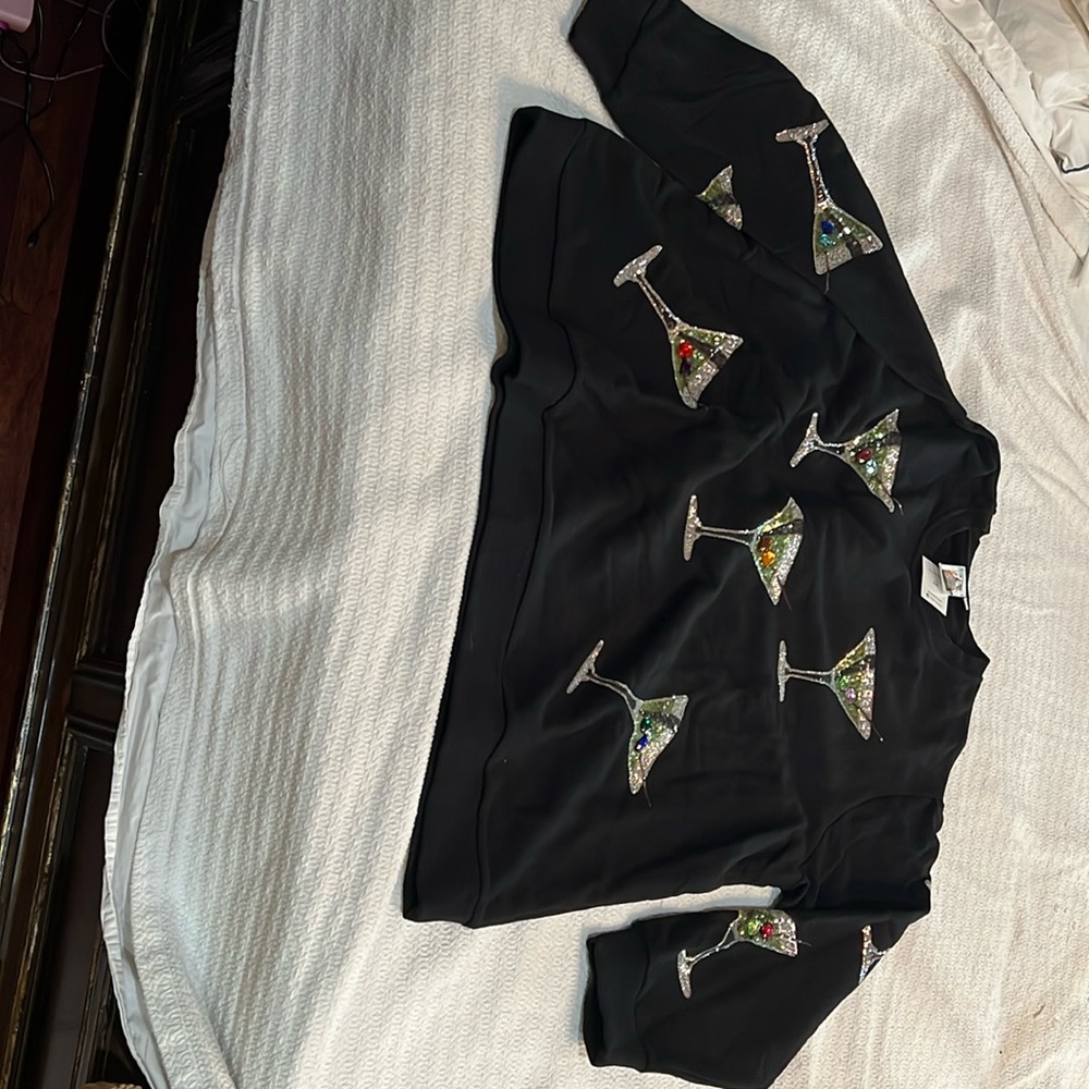 Queen of sparkles martini sweatshirt . Never worn with tags . Runs large .